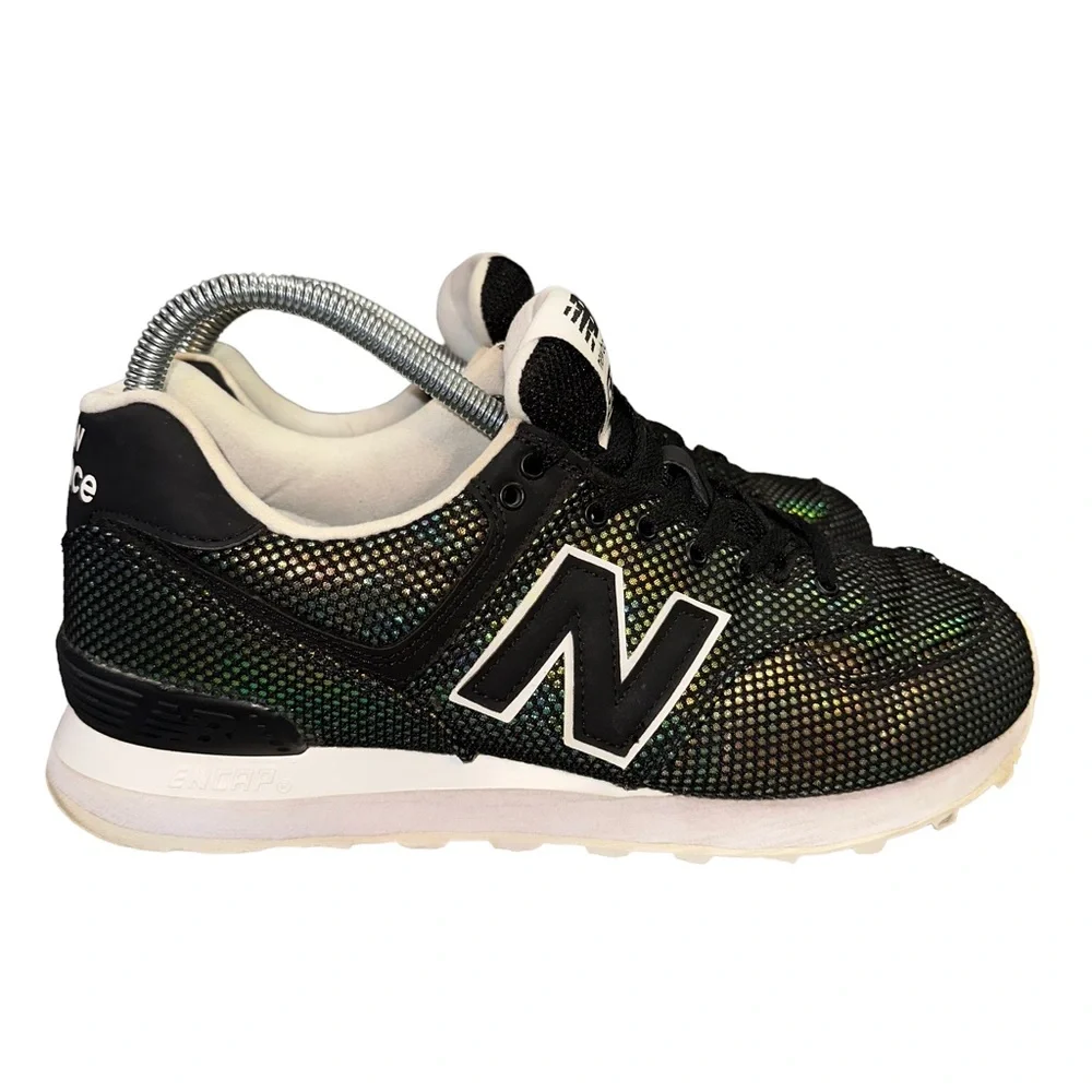 New Balance 574 WL574UBA Shoes Black Luminescent Mermaid Women's 8 Sneakers - Picture 1 of 10